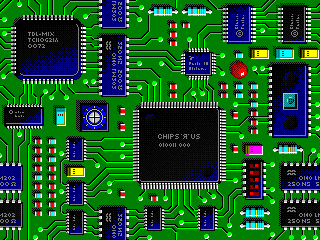 Green and Blue computer circuits